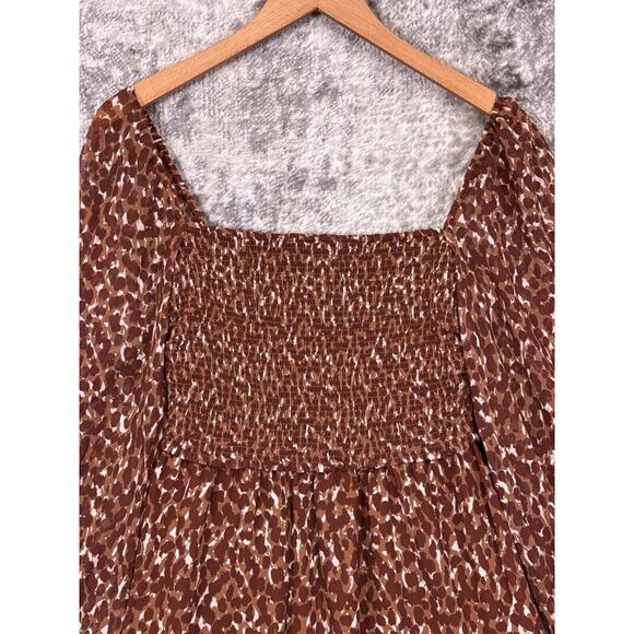 Aritzia Dress Small Womens Wilfred Tempest Smocked Chiffon Long Sleeve Mini - Picture 2 of 9